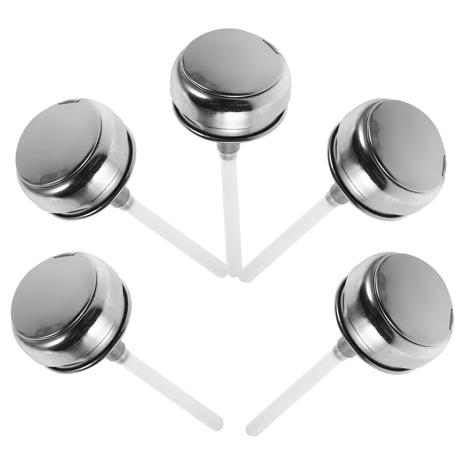 Beauty For Makeup - 5Pcs Stainless Steel Aluminum Push Down