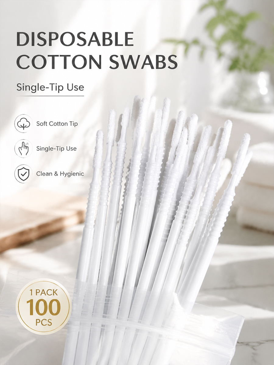 Beauty For Makeup - Disposable Long Cotton Swabs Eyelash Extensions