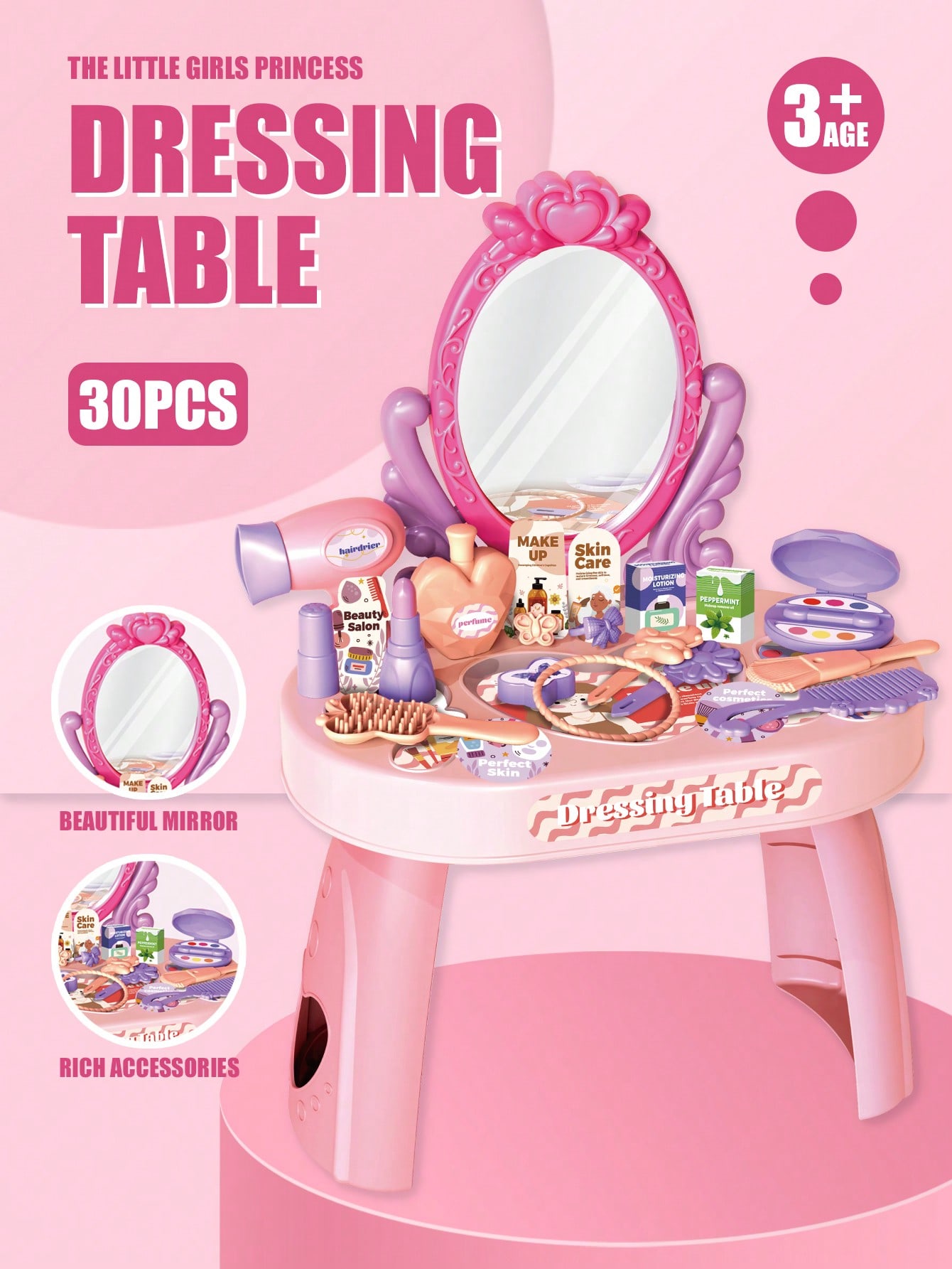 Beauty Makeup For Kids - Kids Princess Vanity Dressing Table Toy