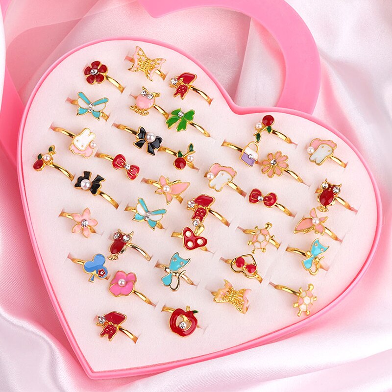 Beauty Makeup For Kids - Cute Adjustable Rings for Children Girls