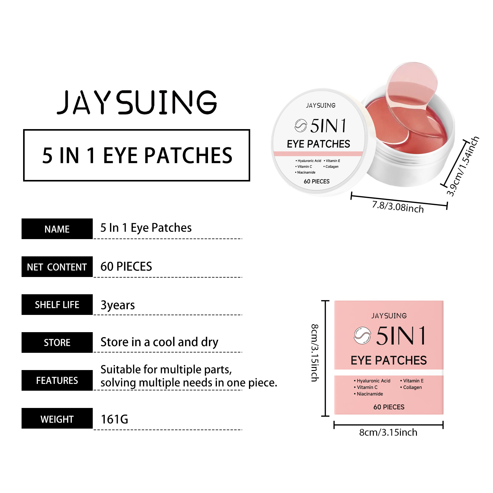 JAYSUING 5-in-1 Under Eye Patc - Collagen Eye Patch 评论和价格