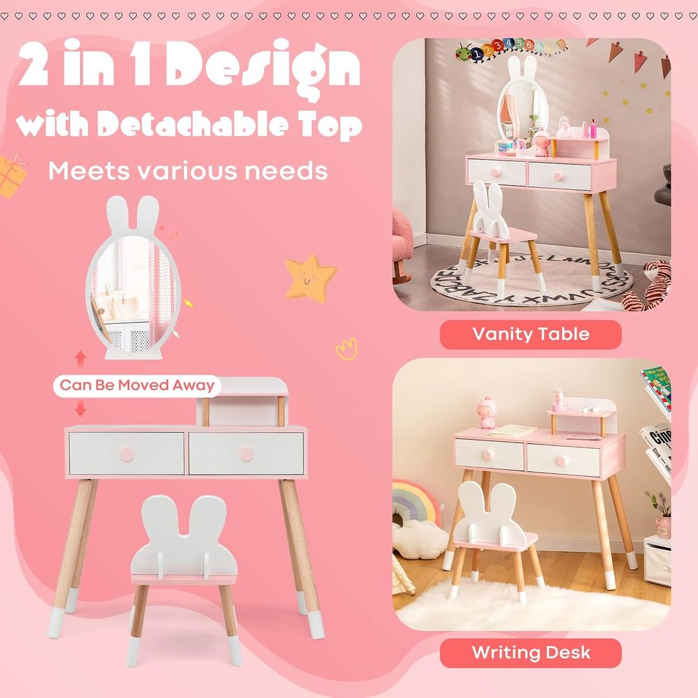 EY Kids Vanity, Rabbit Themed  - Beauty Makeup For Kids 评论和价格