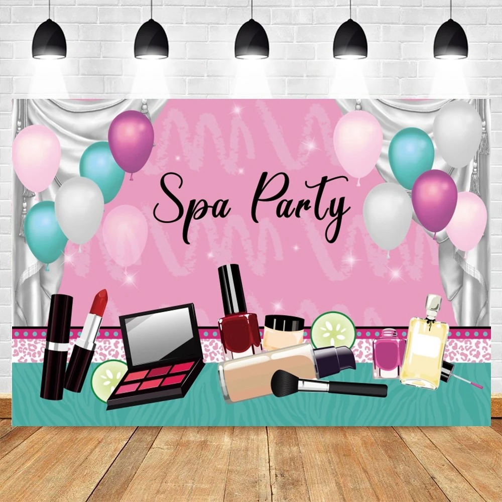 Spa Party Themed Backdrop for  - Beauty Makeup For Girl 评论和价格