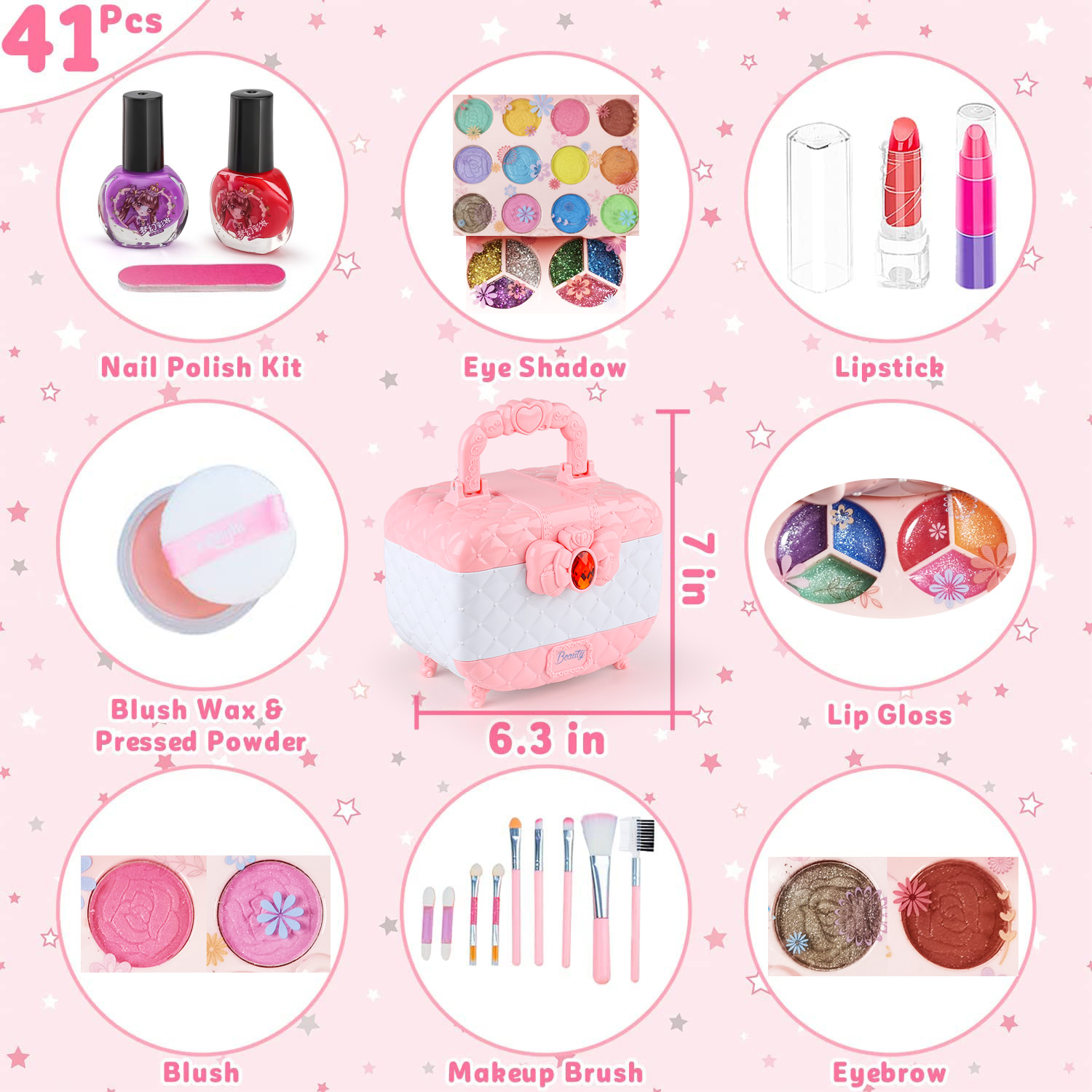 Kids Makeup Toy Kit for Girls, - Beauty Makeup For Kids 评论和价格