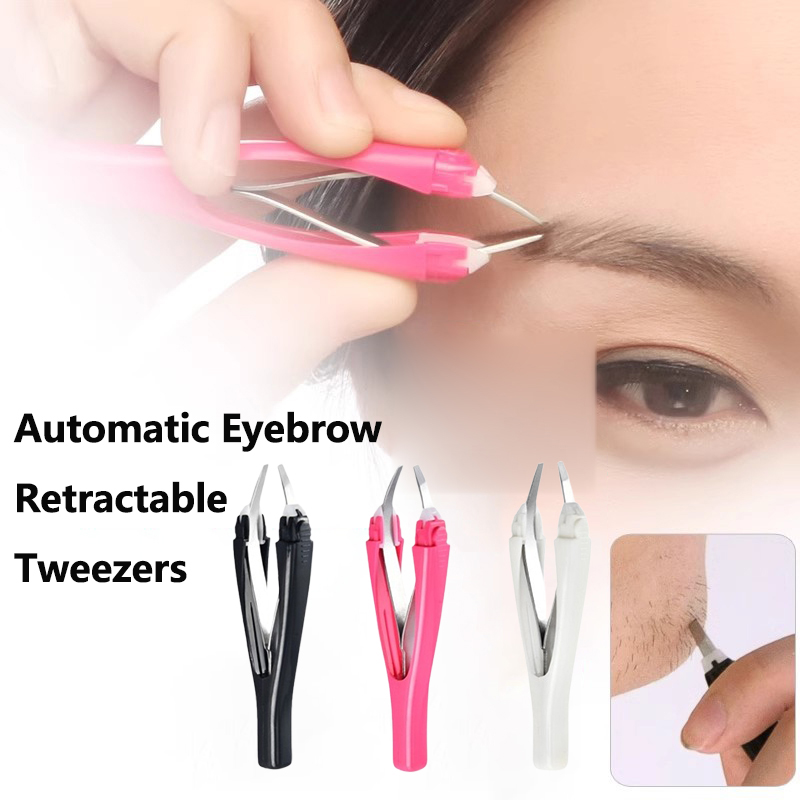Eyebrow Tweezer Automatic Retr - Beauty Makeup Face 评论和价格