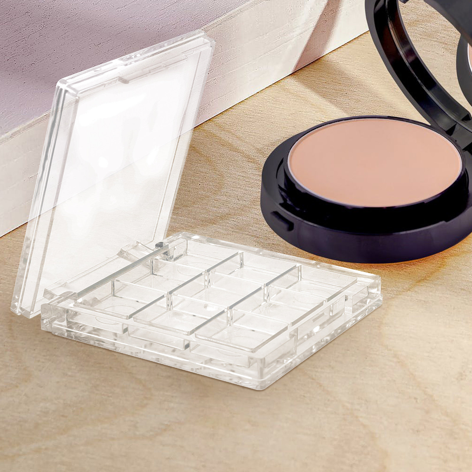 4Pcs Refillable 9 Grid Empty E - Eyeshadow Palette 评论和价格