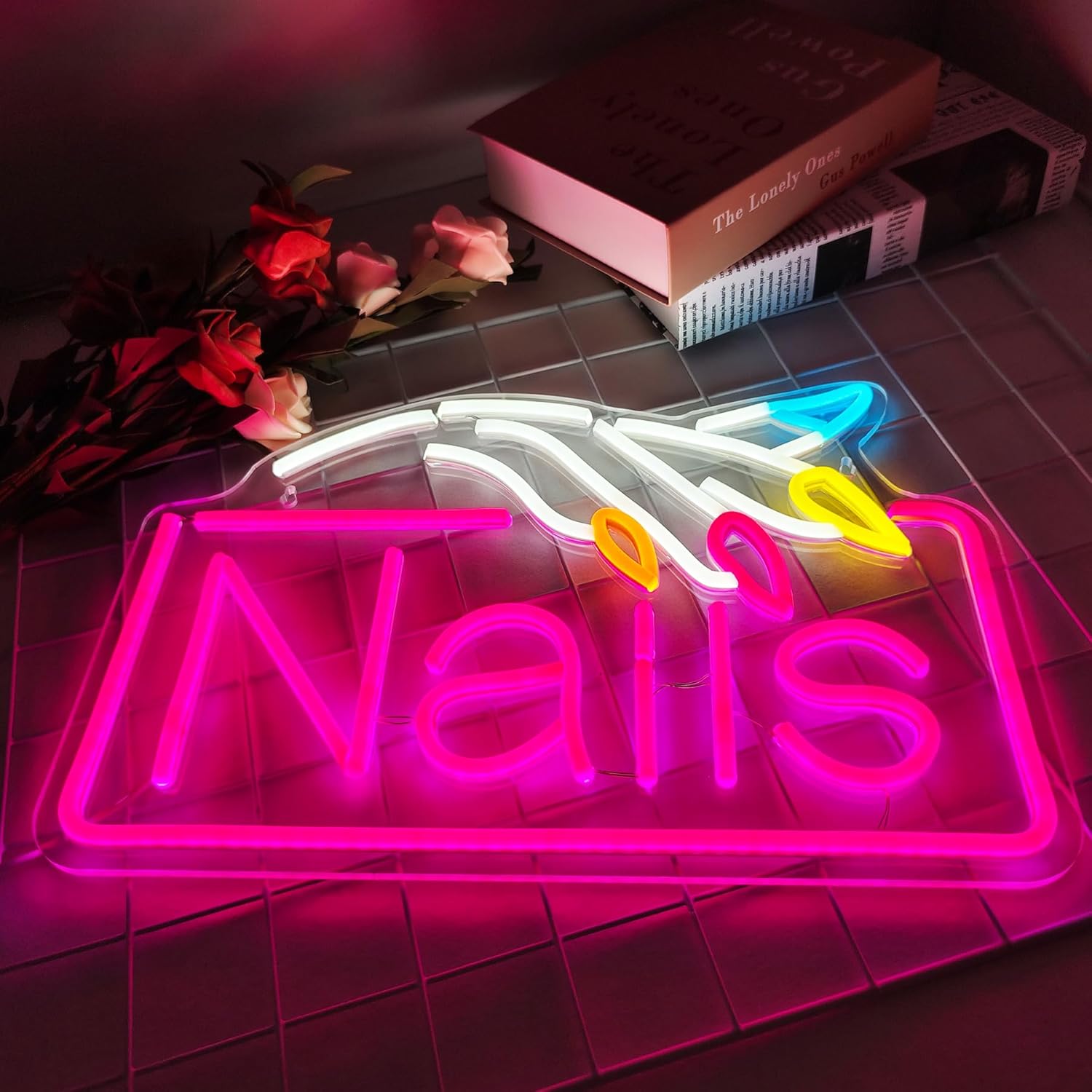 Nails Neon Sign  Business Wall - Beauty Makeup Stores 评论和价格
