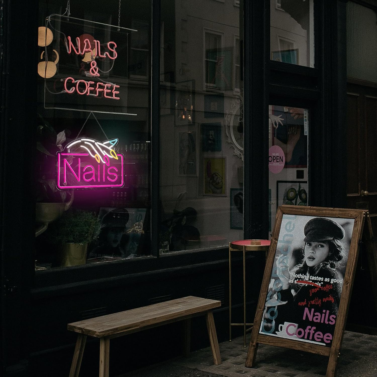 Nails Neon Sign  Business Wall - Beauty Makeup Stores 评论和价格